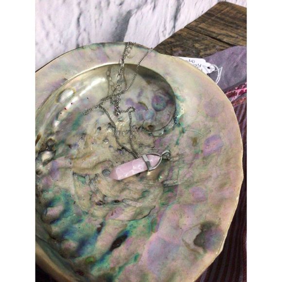 NWT Natural Gemstone Quartz 16” Chain & Pendant Pointed Reiki Chakra Hexagonal - Picture 7 of 9